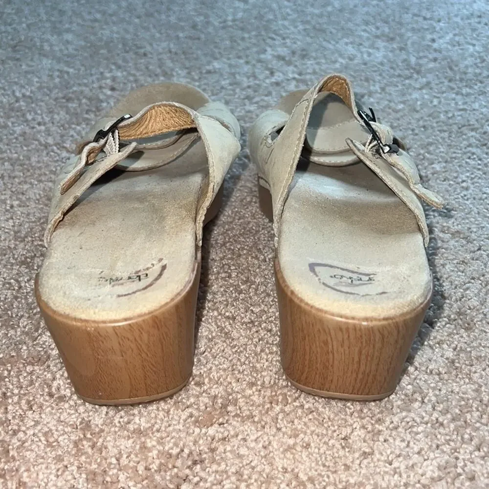 Dansko Leather Strappy Beige Slide Sandals - Size 41 - Picture 3 of 10